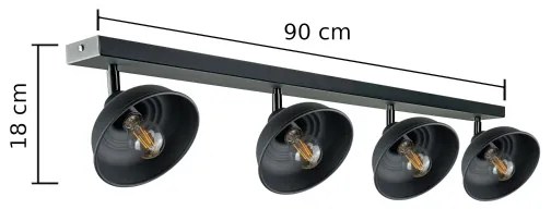 Spot FAUN 4xE27/60W/230V negru