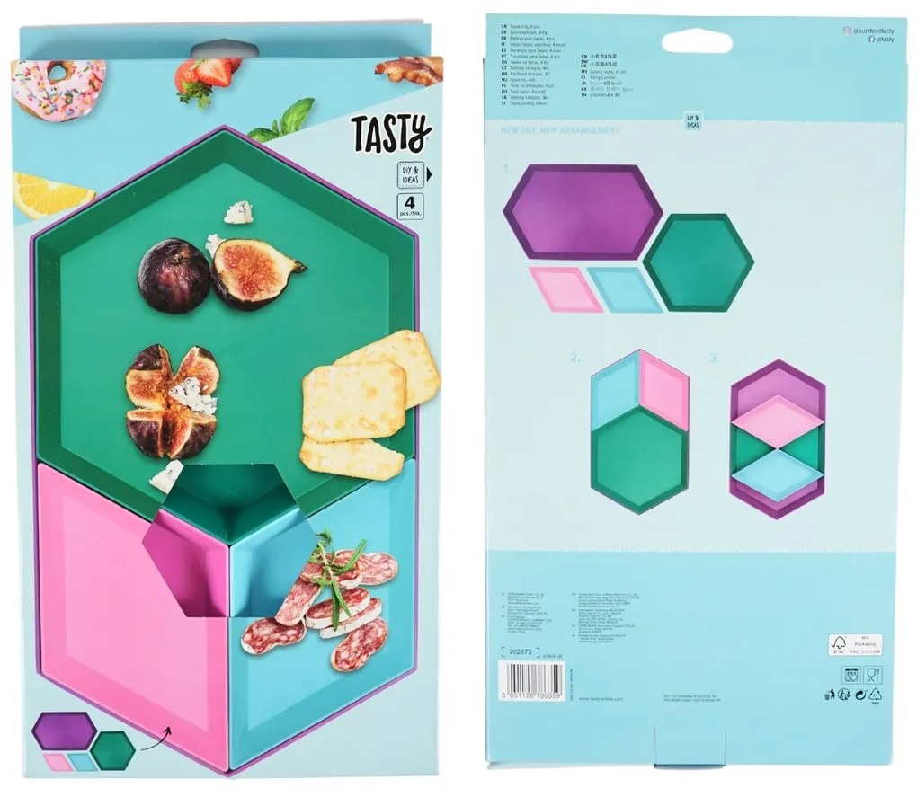 Set de servire pentru tapas URBAN OASIS 4 buc colorat