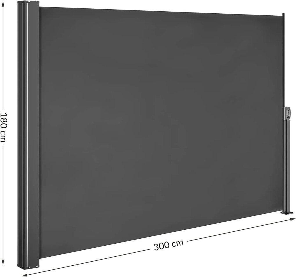 Marchiză laterală NOSARA pentru terasă, 180x300cm, antracit Casaria