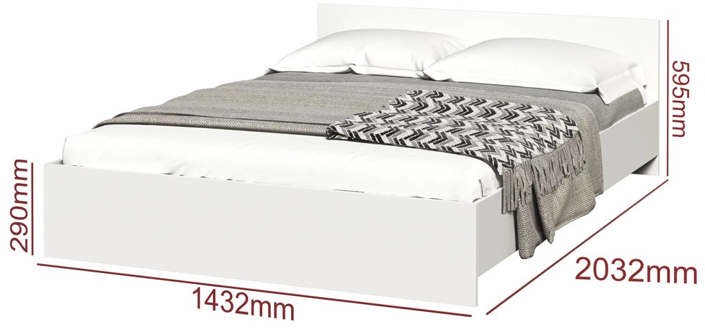 Pat standard Luiza, 140 x 200 cm, culoare alb