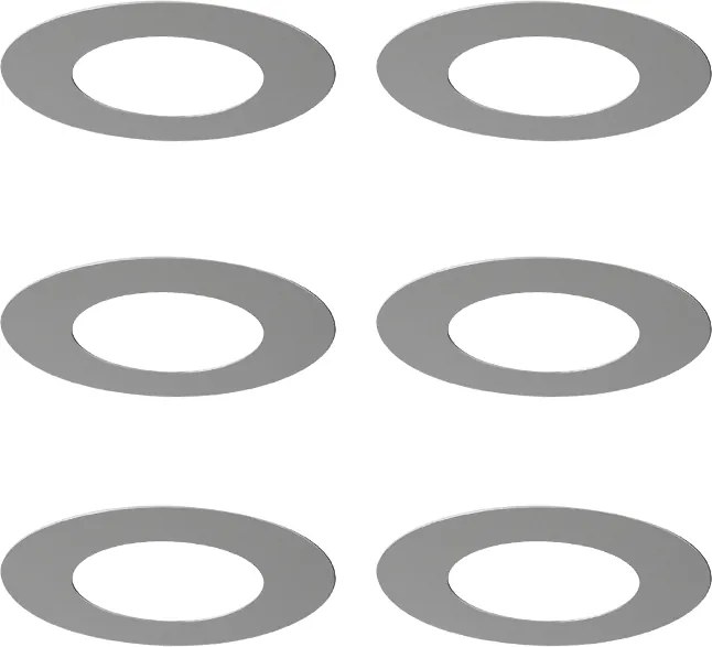 Set de 6 inele de acoperire din oțel inoxidabil pentru spoturi încastrate 7,5 - 13 cm - Spacer