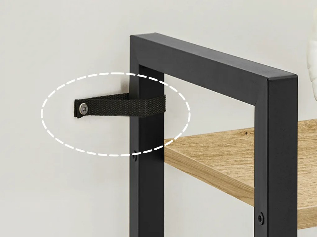 Raft cu structura metalica TAYLOR 6 polite, stejar artisan