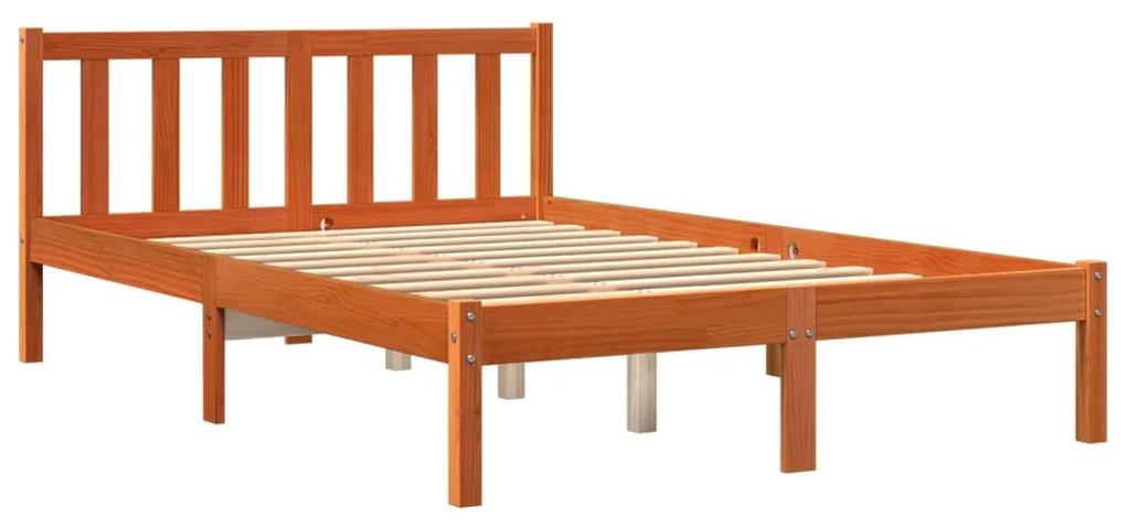 844805 vidaXL Cadru de pat, maro ceruit, 140x190 cm, lemn masiv de pin
