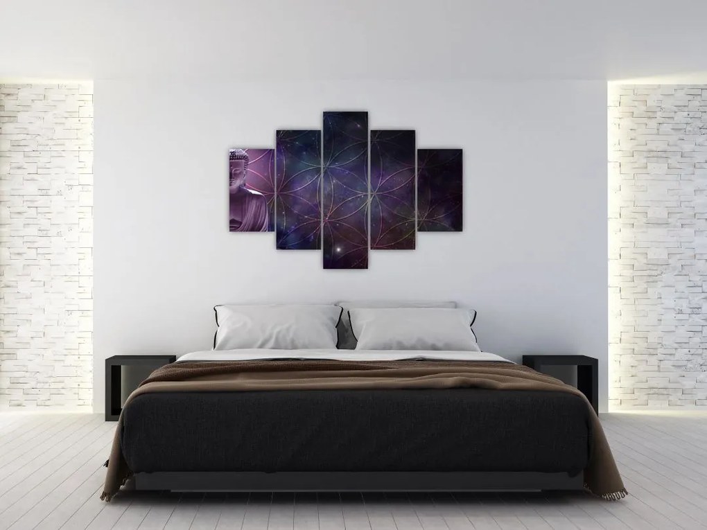 Tablou - Buddha cu florile vieții (150x105 cm)