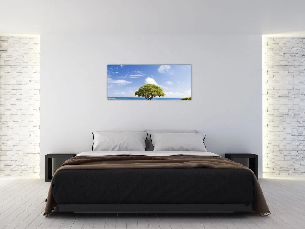 Tablou plaja cu copac (120x50 cm)
