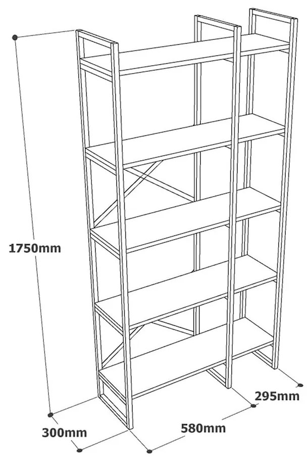 Etajeră alb/auriu 87,5x175 cm Monica – Kalune Design