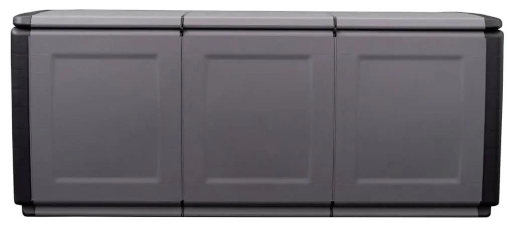 Lada depozitare de gradina, gri inchis negru, 138x53x57cm, 330L 138 x 53 x 57 cm