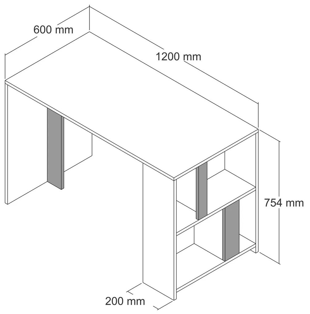 Masă PC Limba (Alb + Negru). 1088794