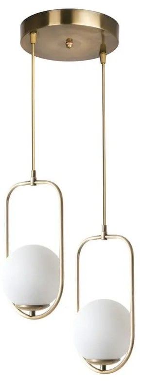 Lustră albă/aurie cu abajur din sticlă ø 25 cm Ahu – Opviq lights