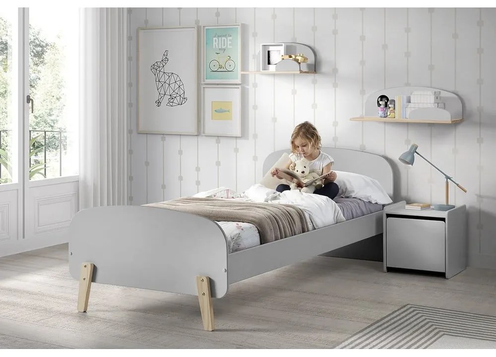 Raft mic de perete Vipack Kiddy, gri