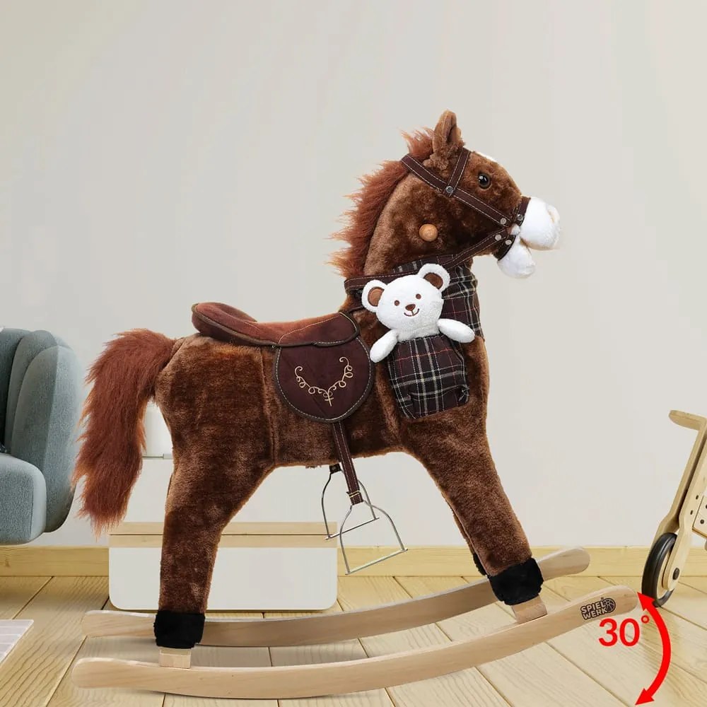 Balansoar cal brun cu efect sonor Spielwerk