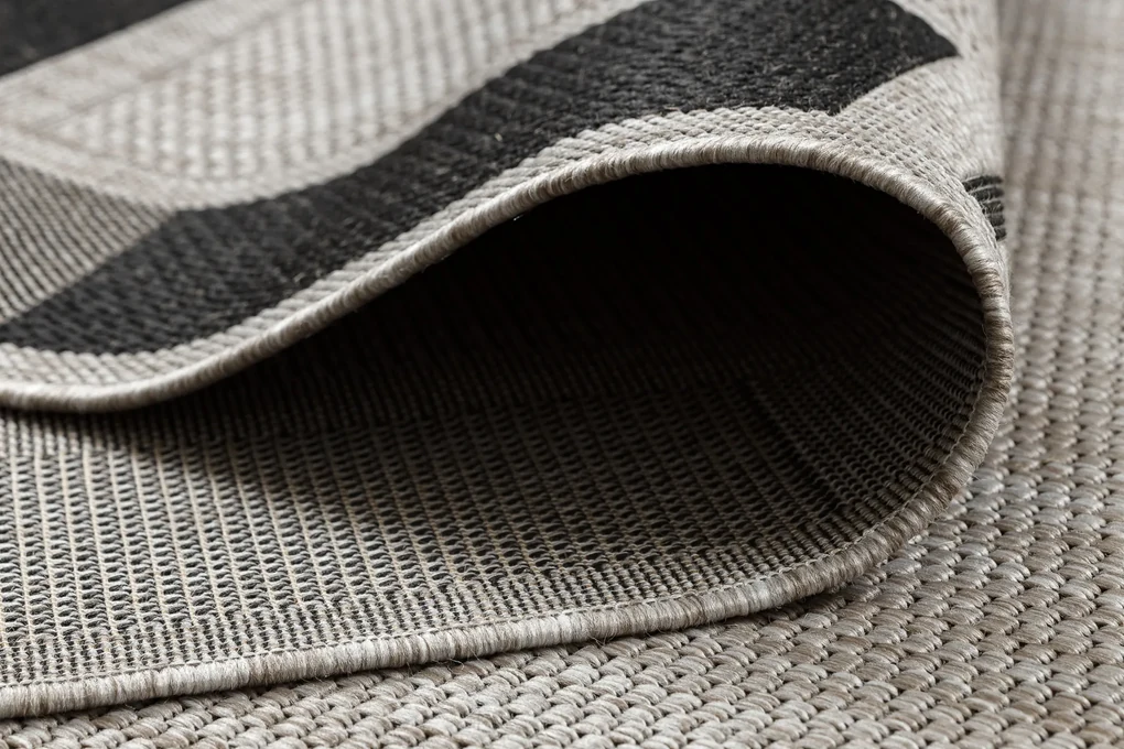 Covor sisal Floorlux 20195 argintiu  si negru