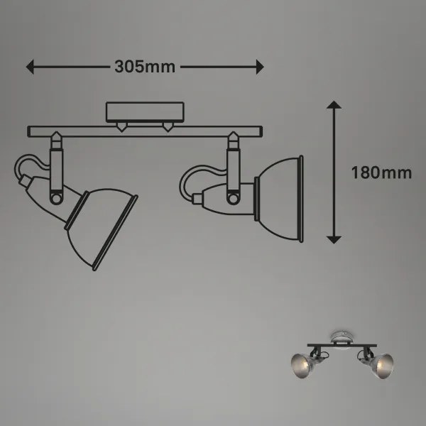 Spot Briloner 2049-024 RETRO 2xE14/40W/230V gri