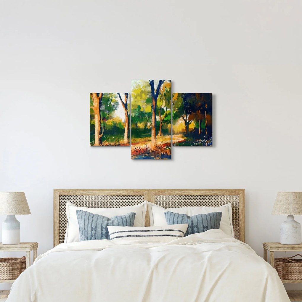 Tablou - Pădure de vară însorită, pictură (90x60 cm)