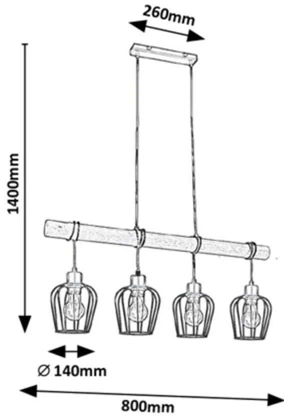 Lustra suspendata stil minimalist industrial Fabian 4L