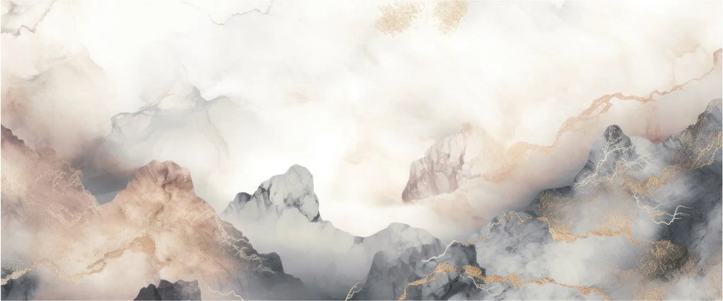 Tablou - Munte abstracție cu textura de marmură (120x50 cm)