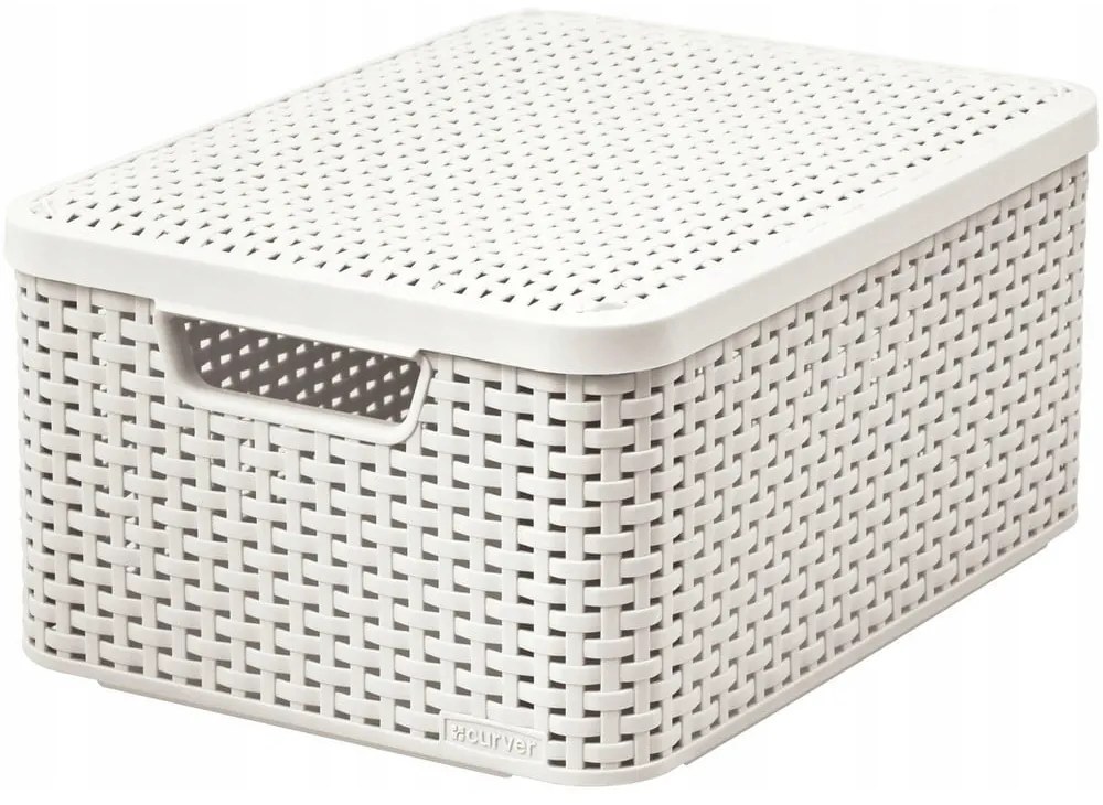 Cutie de depozitare crem din plastic cu capac 29x39x19 cm Style – Curver