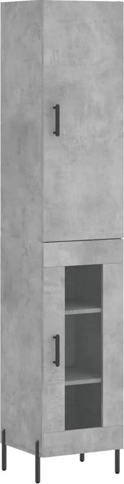 vidaXL Dulap înalt, gri beton, 34,5x34x180 cm, lemn prelucrat