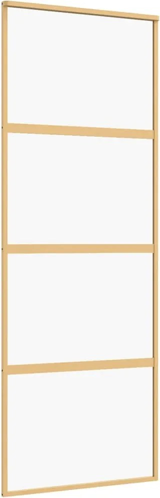 vidaXL Ușă glisantă auriu 76x205 cm sticlă ESG transparentă/aluminiu