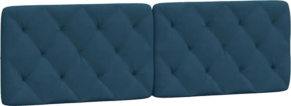 vidaXL Pernă tăblie de pat, albastru, 160 cm, catifea