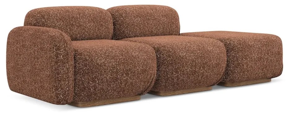 Șezlong modular portocaliu/maro (cu colț pe partea stângă) Ailani – Makamii