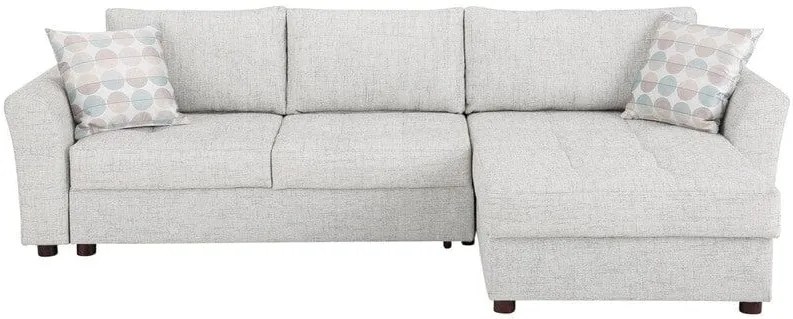 Colțar extensibil cu ladă de depozitare Leon Grey 260x182 cm
