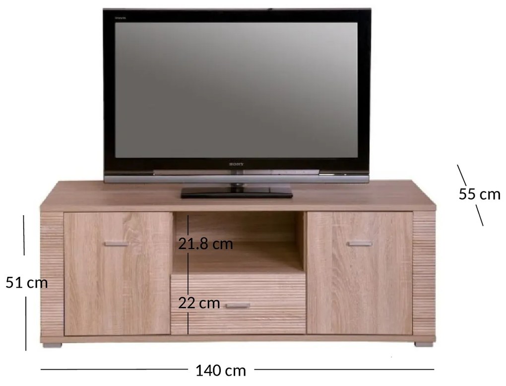 Masă TV/Dulap Gwenn 2D1S (Stejar sonoma). 1052931