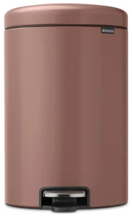 Cos cu pedala Brabantia NewIcon 1008849, 20 L, Inchidere lina, Baza antiderapanta, Finisaj satinat, Maro