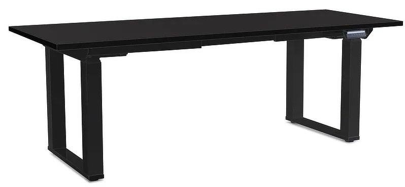 Masă înălțime reglabilă OfficeTech Strong 200 x 80 cm, picioare negre, negru