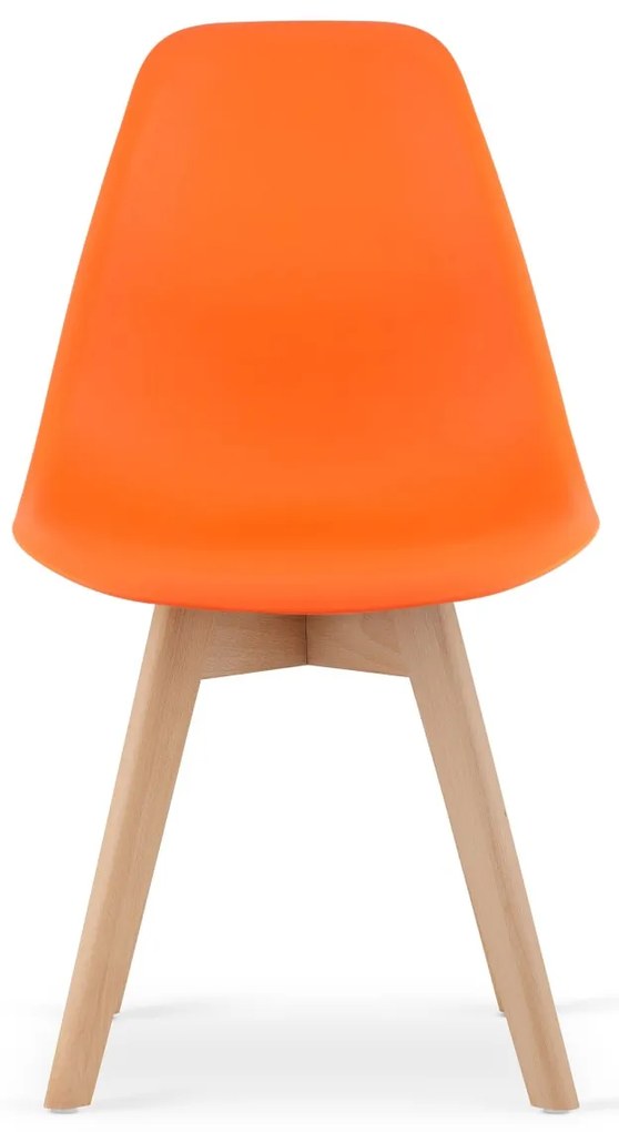 Scaun portocaliu KITO cu picioare din lemn de fag