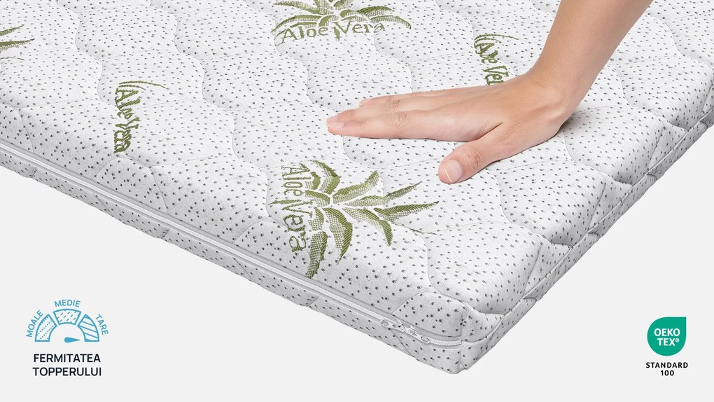 Topper saltea Sleepy, Aloe Comfort, 80x200x7, Tare
