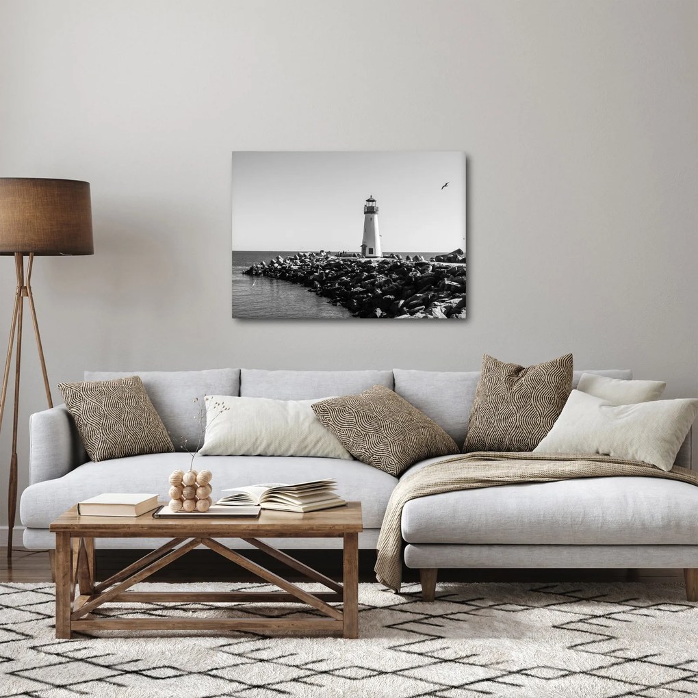 Tablou - Far de pe coastă, Santa Cruz, California (70x50 cm)