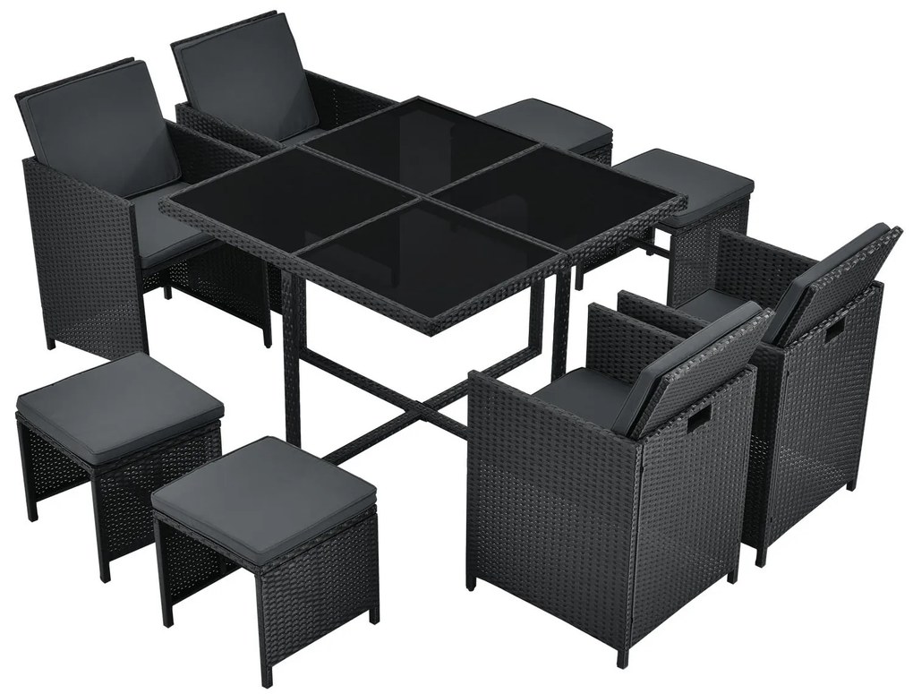 Juskys Set canapele de grădină din ratan Baracoa L