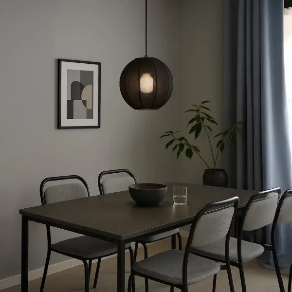 Lustră suspendată pe cablu DANA, 1xE27/15W/230V, Ø 25 cm, negru