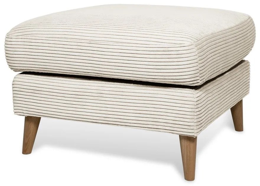 Taburet alb cu tapițerie din catifea reiată Paris – Scandic