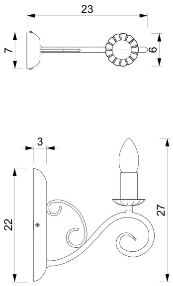 Aplică MAURO 1xE14/60W/230V