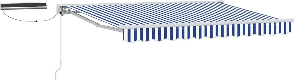 vidaXL Cort electric retractabil Albastru și Alb 3 x 2,5 m