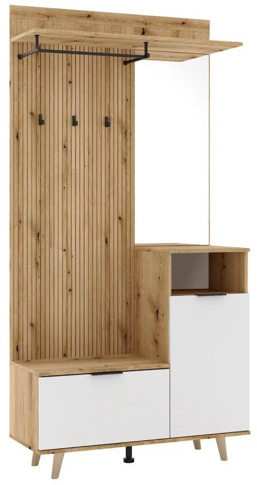 Mobilier hol Nadrano (stejar evoke + alb) . 1097141