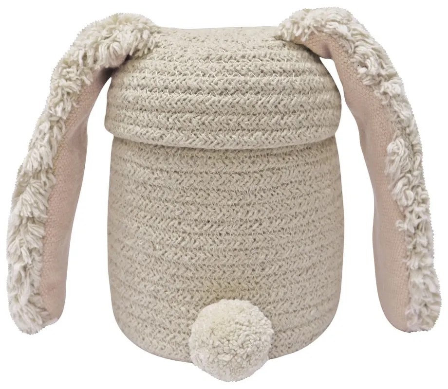 Coș de jucării pentru copii crem din material textil ø 15x15 cm Mini Rita the Rabbit – Lorena Canals