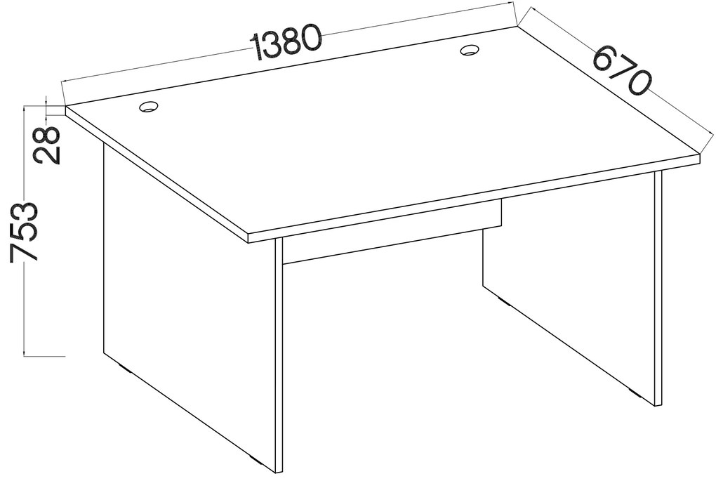 Masă PC Mantela 170 (Gri deschis). 1041354