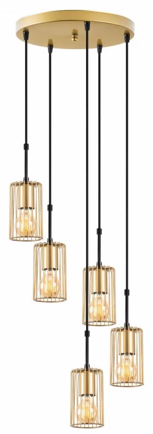 Lustra KEMTEL-11857, 5 Becuri, Soclu E27, Max 40W, Culoare Auriu Stralucitor