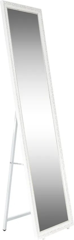 Oglindă de podea, alb/ornament auriu, LAVAL