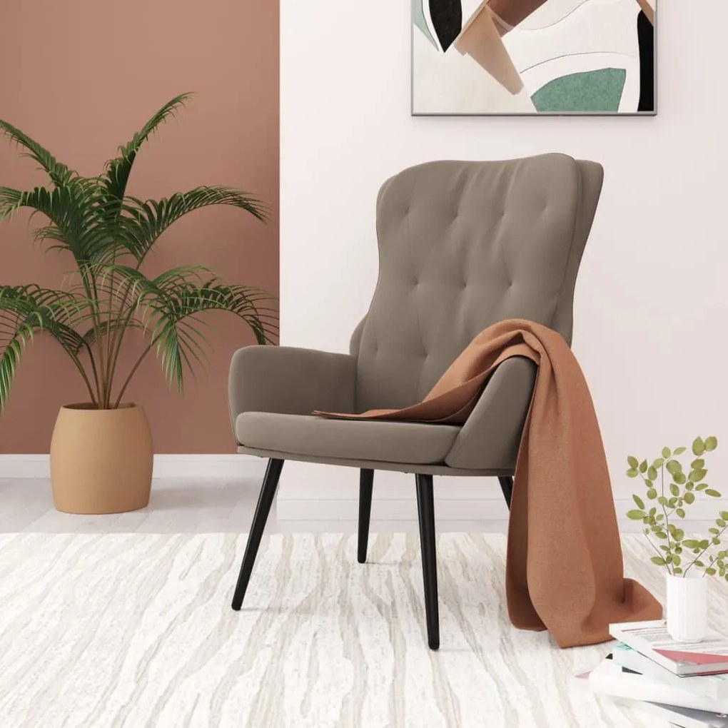 vidaXL Scaun de relaxare, gri deschis, catifea