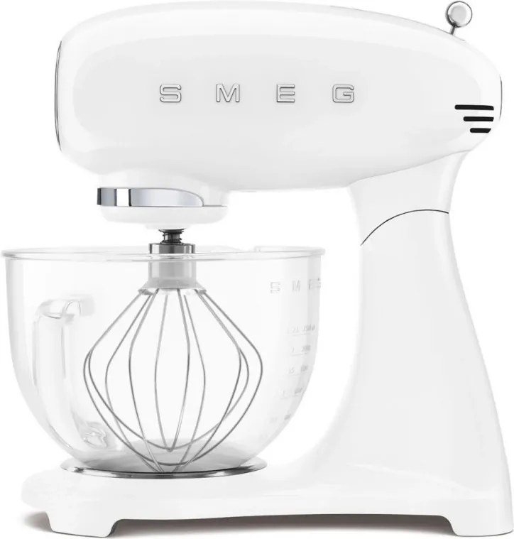 Mixer planetar SMEG SMF15WHEU, 1000 W, 4,8 l, 10 viteze, Actionare directa, Alb