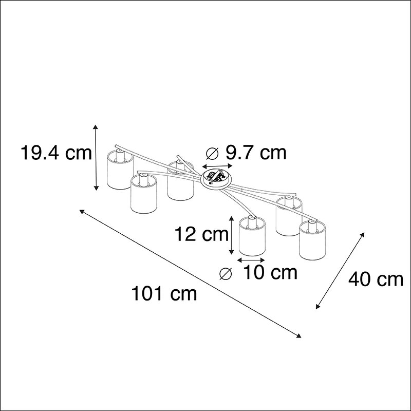 Plafoniera moderna alba cu 6 lumini - Lofty