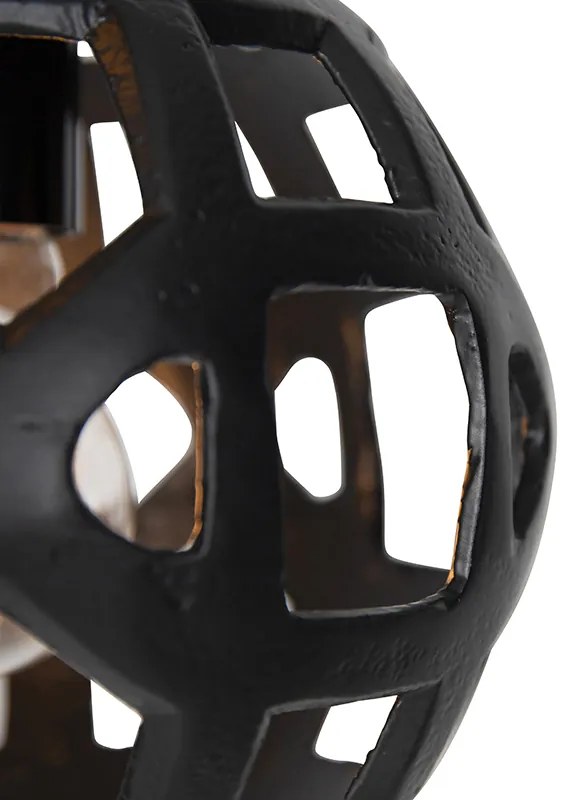 Lampă suspendată industrială neagră rotundă cu 3 lumini - Bobby