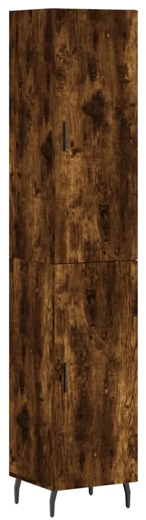 3198806 vidaXL Dulap înalt, stejar fumuriu, 34,5x34x180 cm, lemn prelucrat