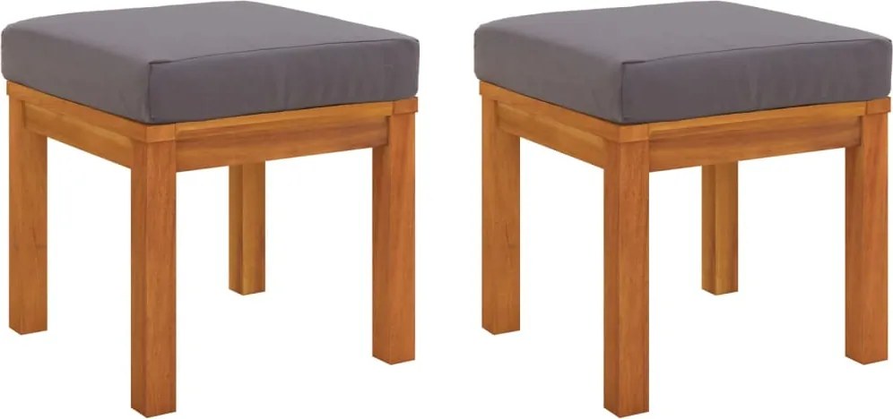 vidaXL Scaune grădină cu perne, 2 buc., 40x40x42 cm lemn masiv acacia