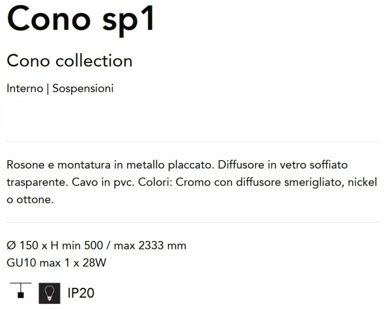 Lustra/Pendul design decorativ Cono sp1 crom