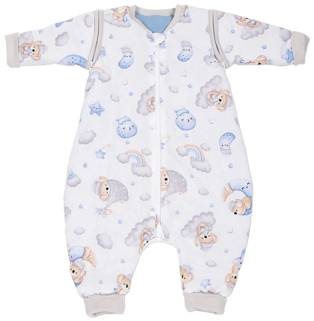 Sac de dormit copii din bumbac cu picioare si maneci detasabile 6-18 luni Kidizi Koala Dreams Blue, 1 tog